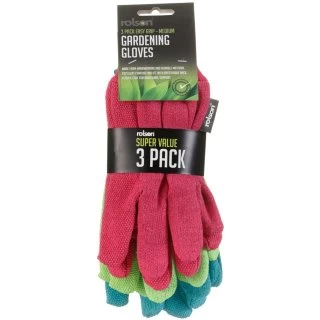 B&M Rolson Gardening Gloves 3pk - Image 2