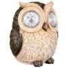 B&M Solar Resin Owl With Crystal Eyes - Brown