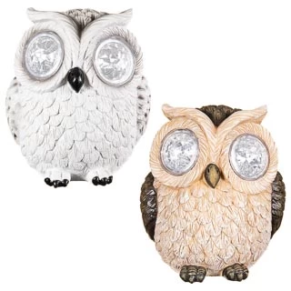 B&M Solar Resin Owl With Crystal Eyes - Brown - Image 4