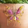 B&M Glitter Plant Pot Hook - Pink Butterfly