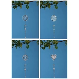 B&M 3D Shiny Spiral Wind Spinner With Crystals - Dragonfly - Image 2