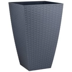 B&M Rattan Effect Planter - Grey