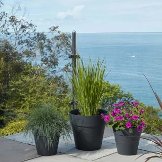 B&M Soho Pot Planter - Charcoal 38cm - Image 5