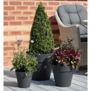 B&M Soho Pot Planter - Charcoal 38cm - Image 3