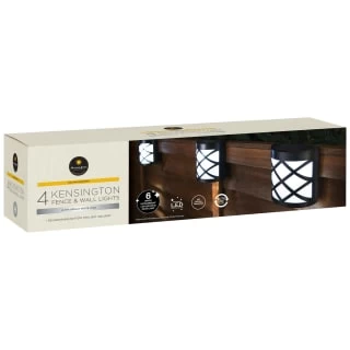Solar Powered Kensington Wall Lights - Black 4pk - Image 3