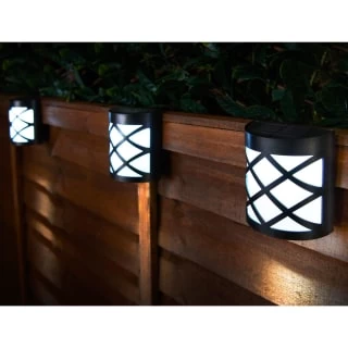 Solar Powered Kensington Wall Lights - Black 4pk - Image 2
