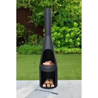 Brooklyn Chiminea With Log Store 150cm - Image 3