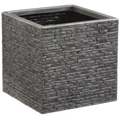 B&M Large Square Planter - Pewter