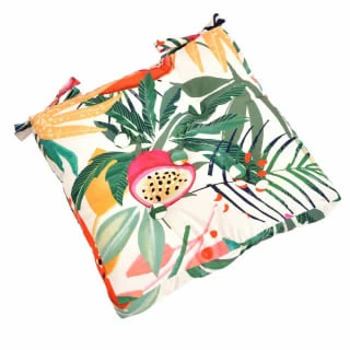 B&M Luxury Seat Pad - White Tropical Print - Image 2