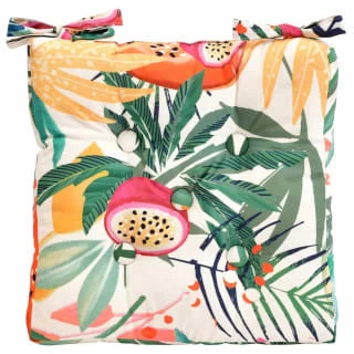 B&M Luxury Seat Pad - White Tropical Print