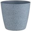 B&M Ribbed Speckled Plastic Planter - Light Grey